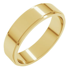 10K Yellow Gold 5 mm Stepped-Edge Flat Band Size 10