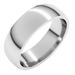10K White Gold 6 mm Lightweight Comfort-Fit Half Round Band Size 7.5
