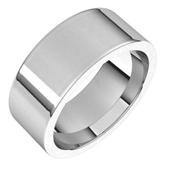 14K White Gold 8 mm Comfort-Fit Flat Band Size 5.5