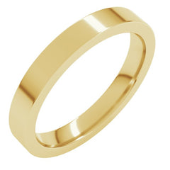 10K Yellow Gold 3 mm Comfort-Fit Flat Band Size 6.5