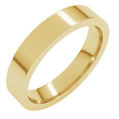 10K Yellow Gold 4 mm Comfort-Fit Flat Band Size 10