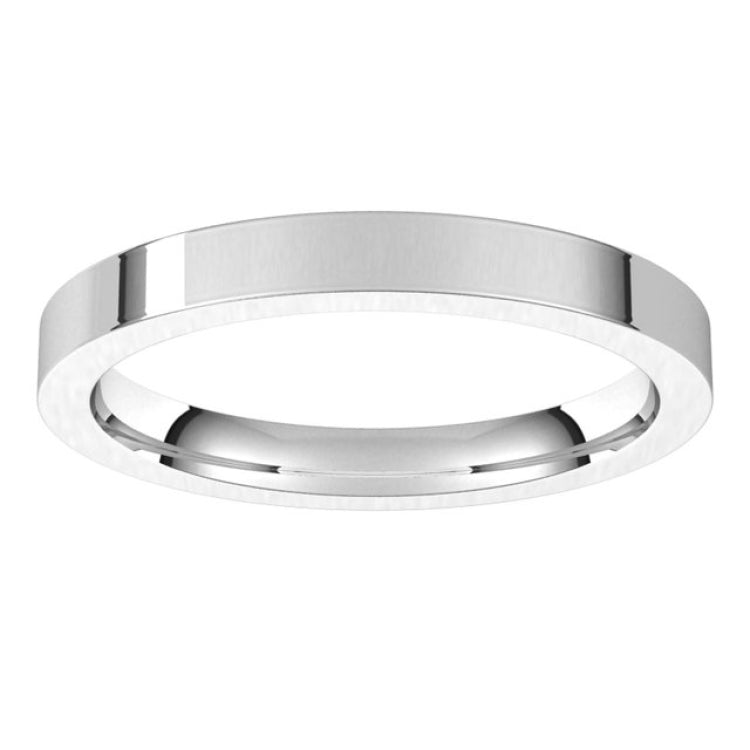 14K White Gold 2.5 mm Comfort-Fit Flat Band Size 4.5