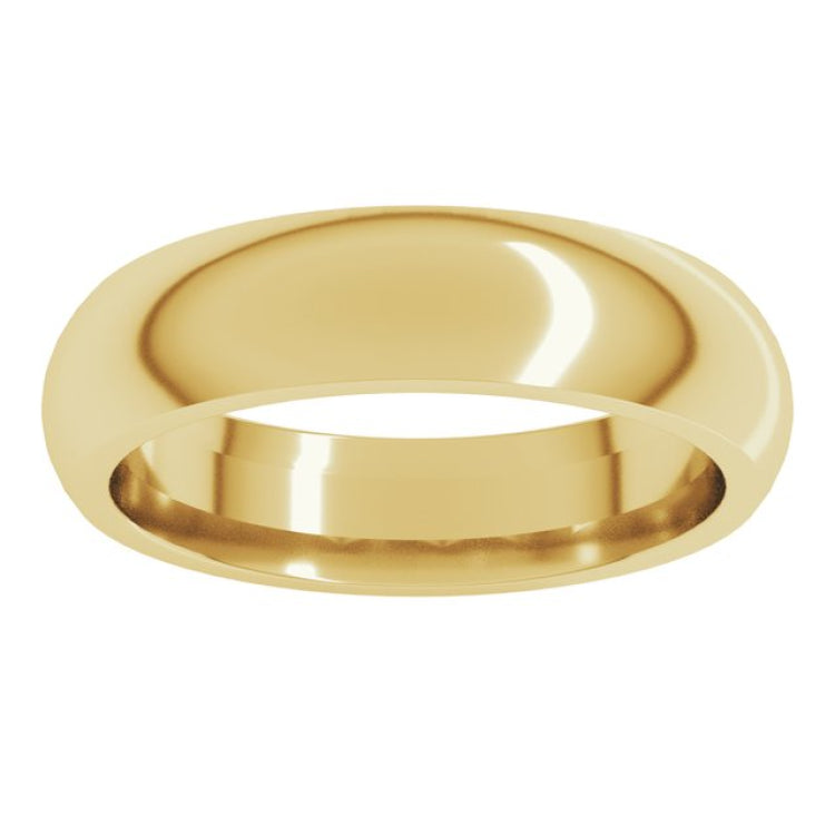10K Yellow Gold 5 mm Comfort-Fit Half Round Band Size 12