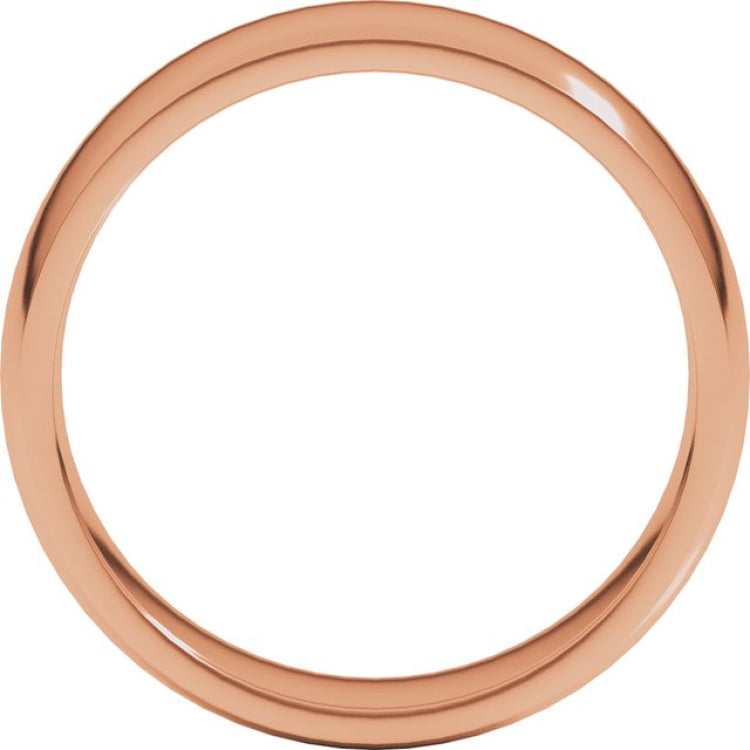 10K Rose Gold 6 mm Lightweight Comfort-Fit Half Round Band Size 10