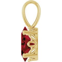 14K Yellow Gold Natural Mozambique Garnet Pendant