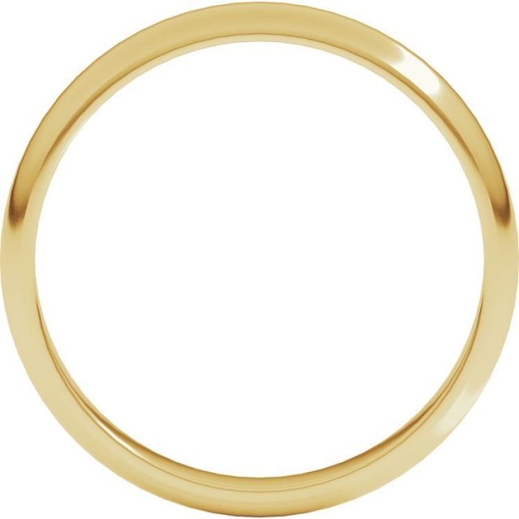 14K Yellow Gold 3 mm Half Round Band Size 4.5