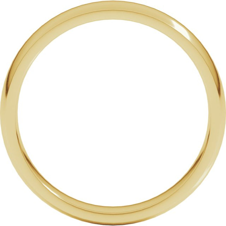 14K Yellow Gold 4 mm Lightweight Comfort-Fit Half Round Band Size 7