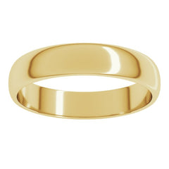 14K Yellow Gold 4 mm Lightweight Half Round Band Size 11