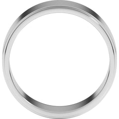 10K White Gold 8 mm Stepped-Edge Flat Band Size 9