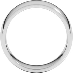 14K White Gold 8 mm Lightweight Comfort-Fit Half Round Band Size 11