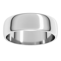 14K White Gold 6 mm Lightweight Half Round Band Size 10.5