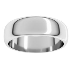 10K White Gold 6 mm Half Round Band Size 12