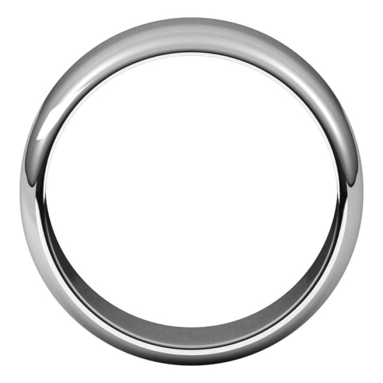 14K White Gold 8 mm Half Round Band Size 9