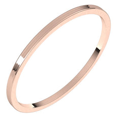14K Rose Gold 1 mm Ultra-Lightweight Flat Band Size 9