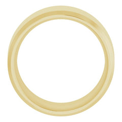 14K Yellow Gold 10 mm Beveled-Edge Comfort-Fit Flat Band Size 6