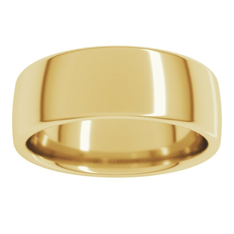18K Yellow Gold 7 mm Comfort-Fit European-Style Band Size 8