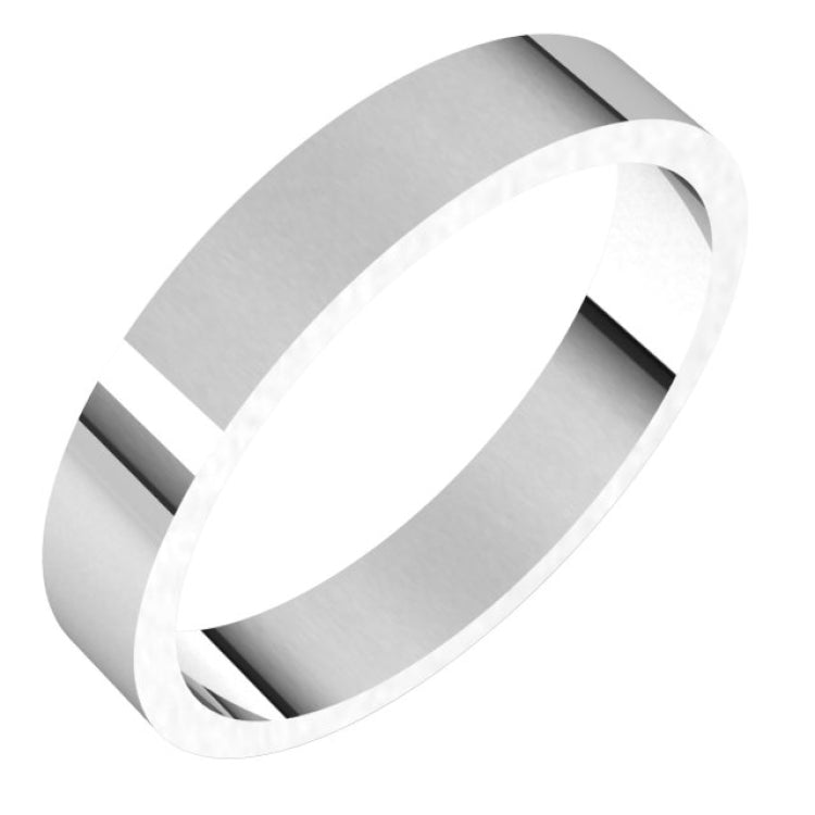 14K White Gold 3.5 mm Flat Band Size 4.5