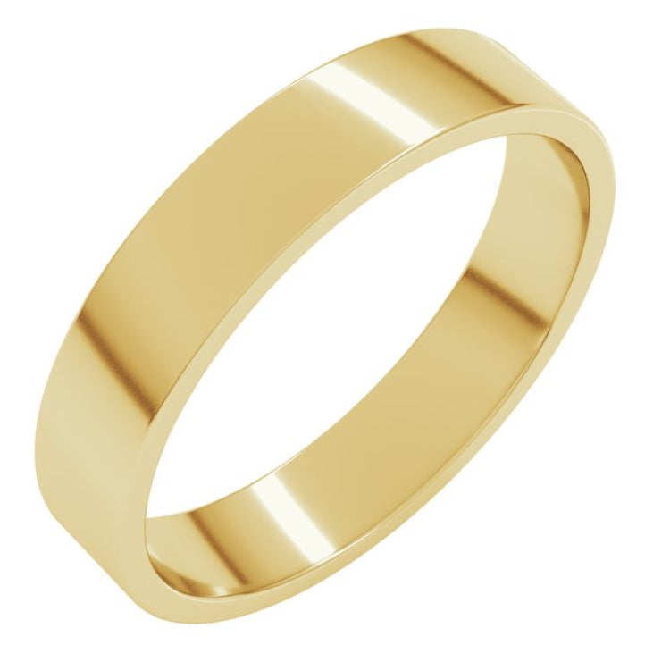 14K Yellow Gold 4.5 mm Flat Band Size 8