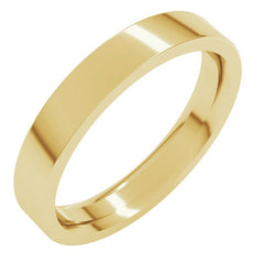14K Yellow Gold 3.5 mm Comfort-Fit Flat Band Size 7.5