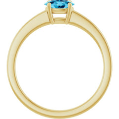 14K Yellow Gold Natural Aquamarine Solitaire Ring