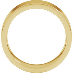 14K Yellow Gold 7 mm Comfort-Fit Flat Band Size 10.5