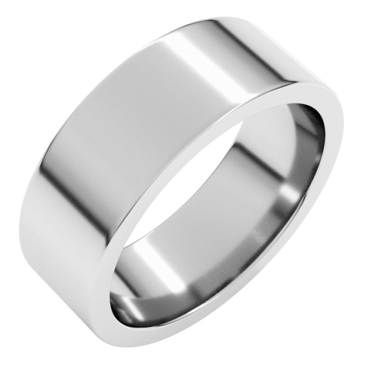 Sterling Silver 7 mm Comfort-Fit Flat Band Size 9.5
