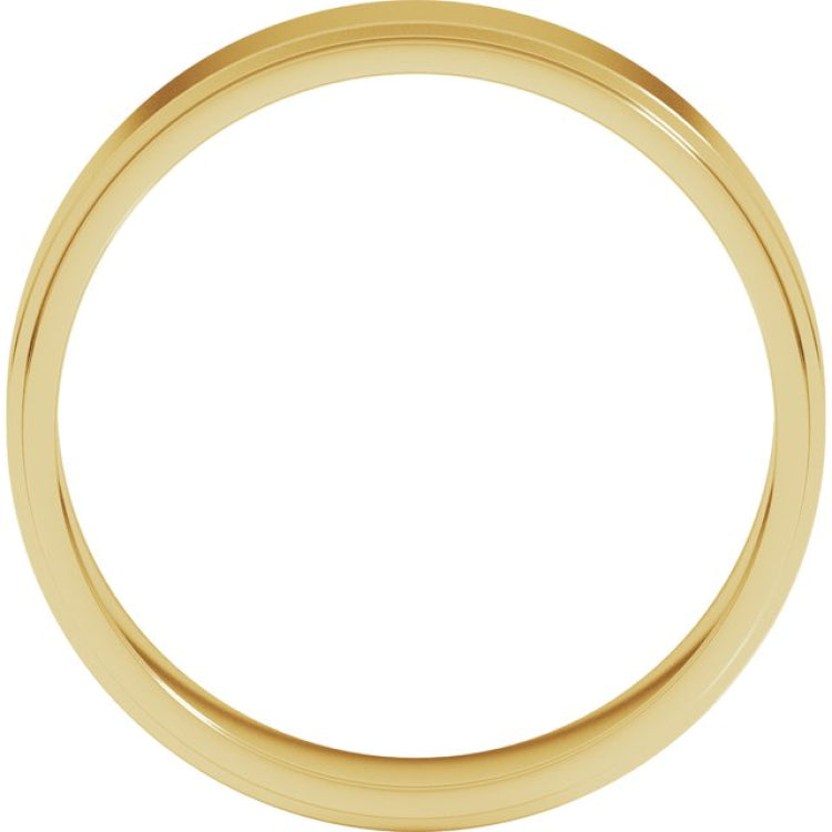 10K Yellow Gold 5 mm Stepped-Edge Flat Band Size 9.5