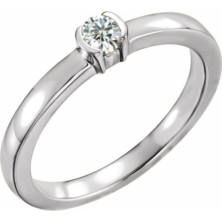 14K White Gold 1/5 CTW Natural Diamond Family Stackable Ring