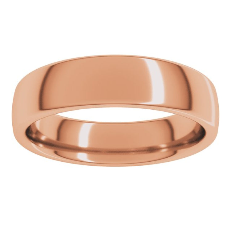 14K Rose Gold 5 mm Comfort-Fit European-Style Band Size 8