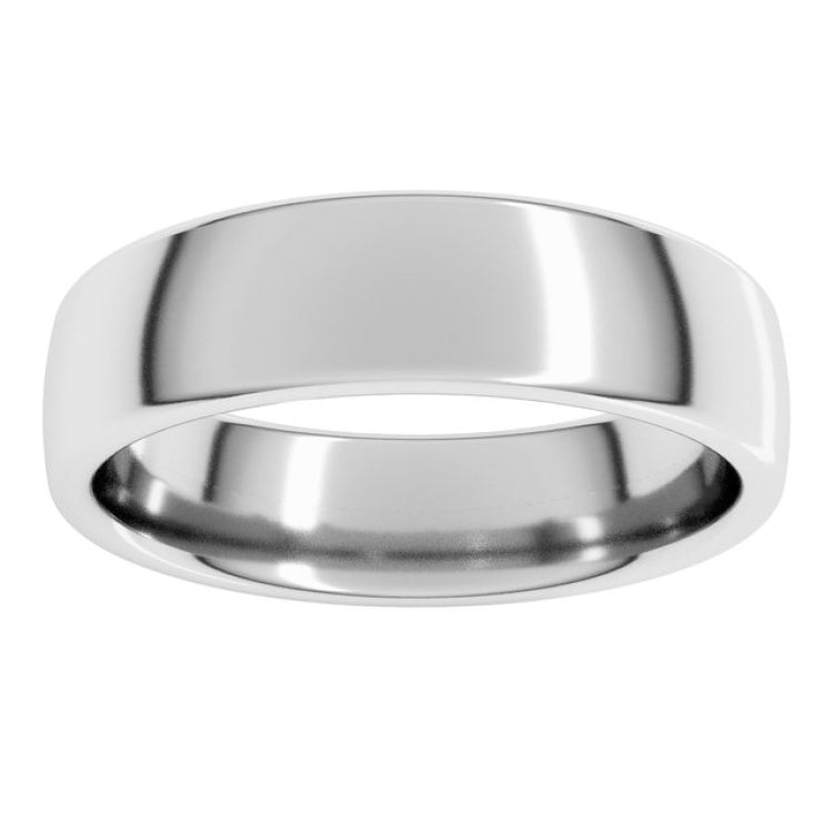 14K White Gold 5.5 mm Comfort-Fit European-Style Band Size 10