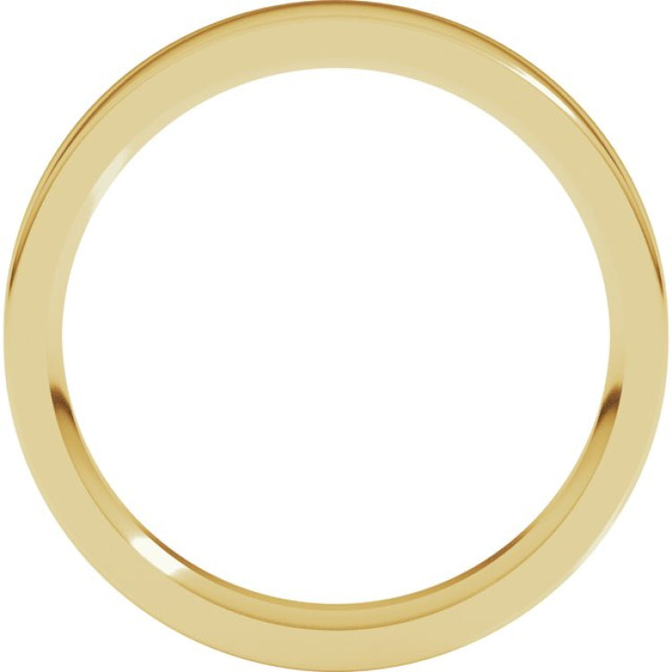 14K Yellow Gold 3.5 mm Comfort-Fit Flat Band Size 6.5