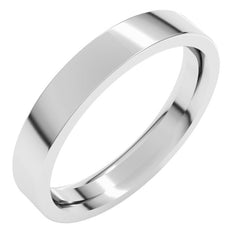 10K White Gold 3.5 mm Comfort-Fit Flat Band Size 8.5
