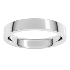 10K White Gold 3.5 mm Comfort-Fit Flat Band Size 8.5