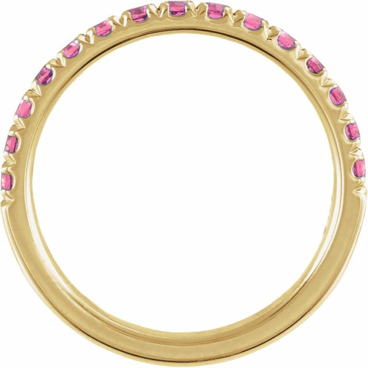 14K Yellow Gold Natural Pink Tourmaline Stackable Ring