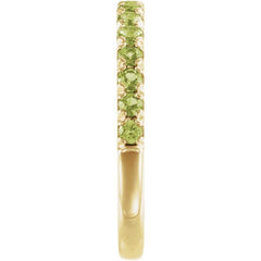 14K Yellow Gold Natural Peridot Stackable Ring