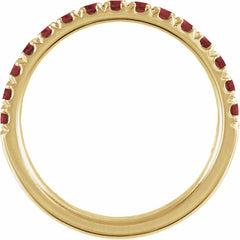 14K Yellow Gold Natural Mozambique Garnet Stackable Ring