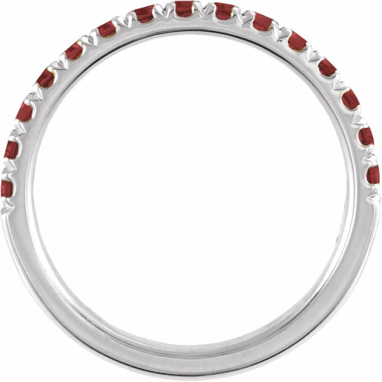 Sterling Silver Natural Mozambique Garnet Stackable Ring