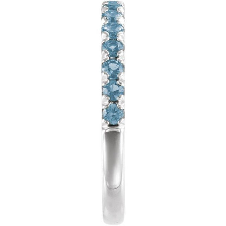 Sterling Silver Natural Aquamarine Stackable Ring
