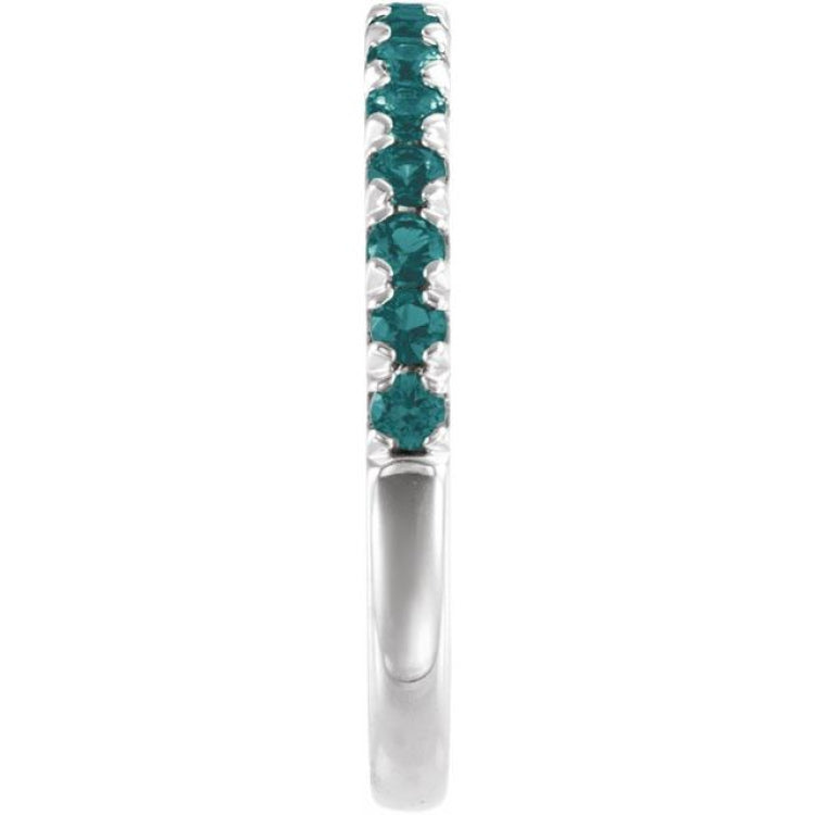 14K White Gold Natural Alexandrite Stackable Ring