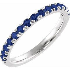 Sterling Silver Lab-Grown Blue Sapphire Stackable Ring