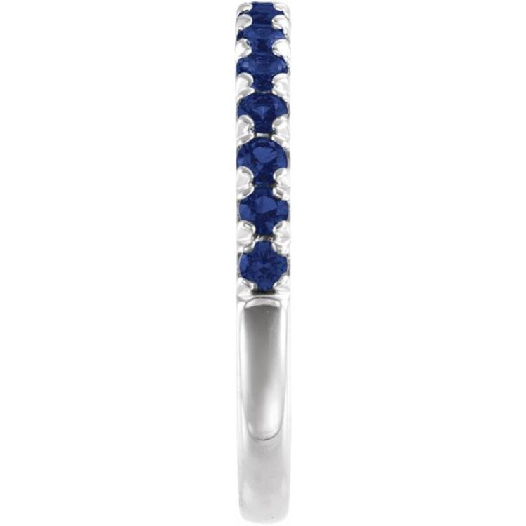 Sterling Silver Lab-Grown Blue Sapphire Stackable Ring