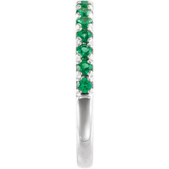 Sterling Silver Lab-Grown Emerald Stackable Ring
