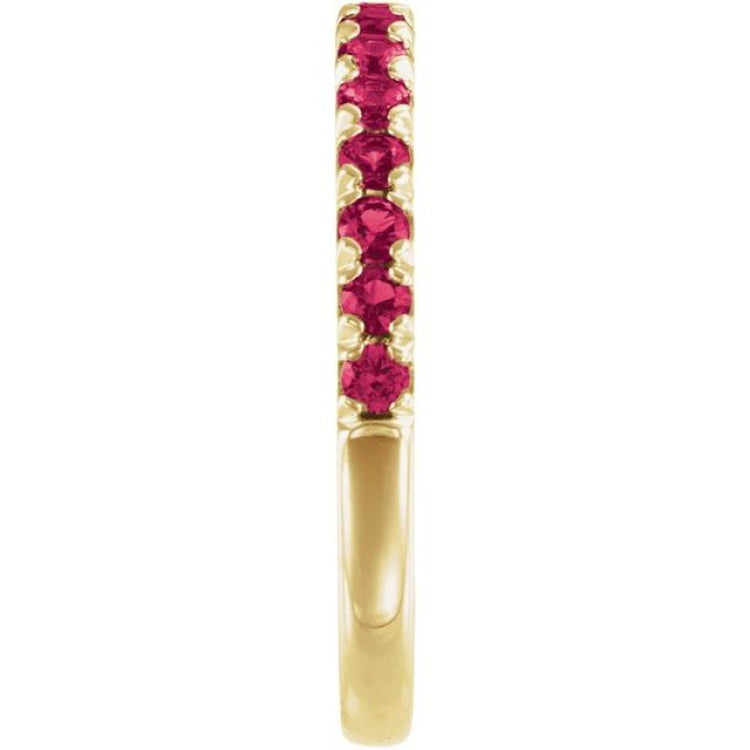 14K Yellow Gold Lab-Grown Ruby Stackable Ring