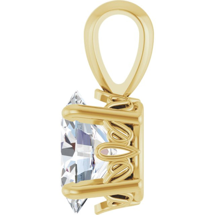 14K Yellow Gold 1 CT Oval Lab-Grown Diamond Pendant