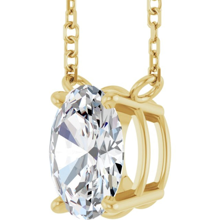 14K Yellow Gold 1 CT Lab-Grown Diamond 18" Necklace