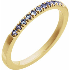 14K Yellow Gold Vermeil Lab-Grown Alexandrite Stackable Ring