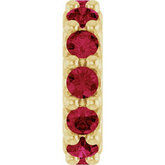18K Yellow Gold-Plated Sterling Silver Lab-Grown Ruby Spacer Charm/Pendant
