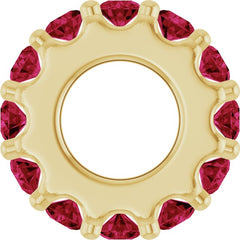 18K Yellow Gold-Plated Sterling Silver Lab-Grown Ruby Spacer Charm/Pendant