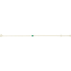 14K Yellow Gold Lab-Grown Emerald 6 1/2-7 1/2" Bracelet