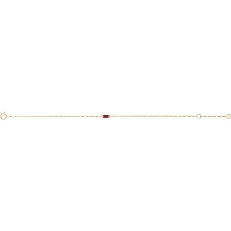 14K Yellow Gold Lab-Grown Ruby 6 1/2-7 1/2" Bracelet